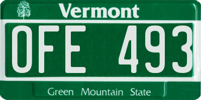VT license plate OFE493