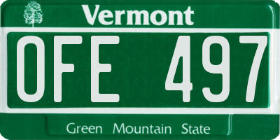 VT license plate OFE497