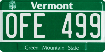 VT license plate OFE499