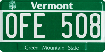 VT license plate OFE508