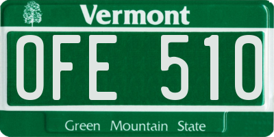 VT license plate OFE510