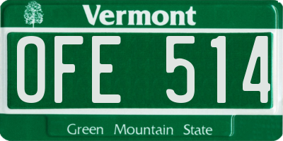 VT license plate OFE514