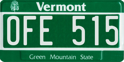 VT license plate OFE515