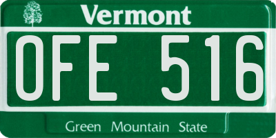 VT license plate OFE516