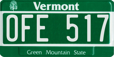 VT license plate OFE517