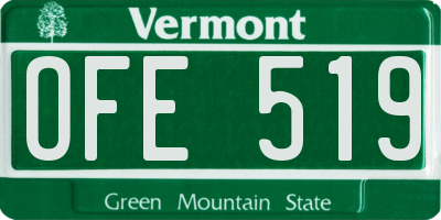 VT license plate OFE519
