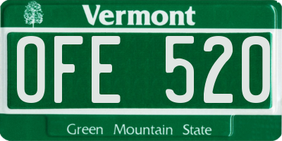 VT license plate OFE520