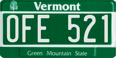 VT license plate OFE521