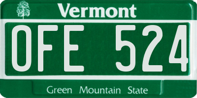 VT license plate OFE524