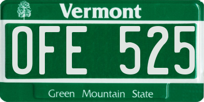 VT license plate OFE525