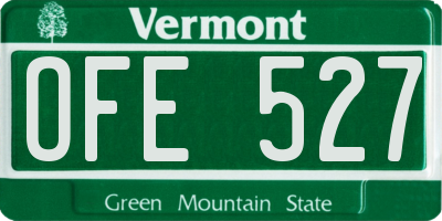 VT license plate OFE527