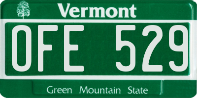 VT license plate OFE529