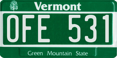 VT license plate OFE531
