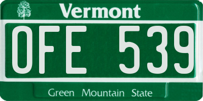 VT license plate OFE539