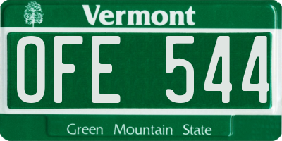 VT license plate OFE544