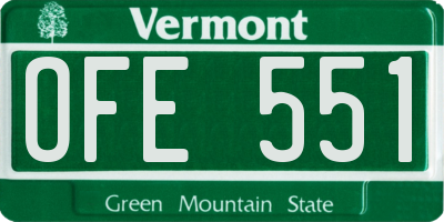 VT license plate OFE551