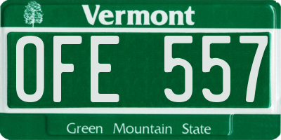 VT license plate OFE557