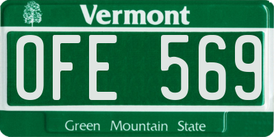 VT license plate OFE569
