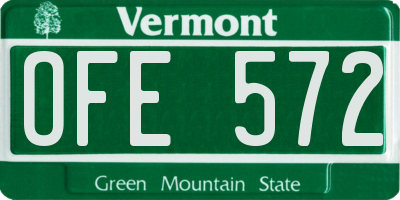 VT license plate OFE572