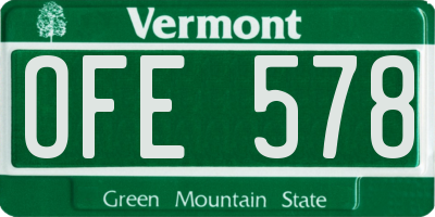 VT license plate OFE578