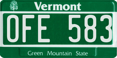 VT license plate OFE583