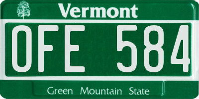 VT license plate OFE584