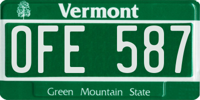 VT license plate OFE587