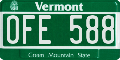 VT license plate OFE588