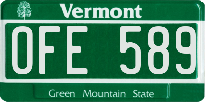 VT license plate OFE589
