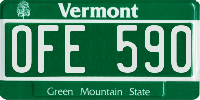 VT license plate OFE590