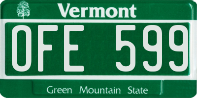 VT license plate OFE599