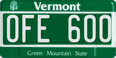 VT license plate OFE600