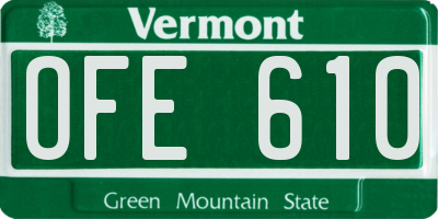 VT license plate OFE610