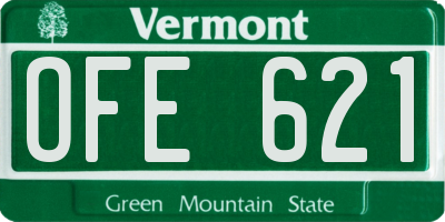 VT license plate OFE621