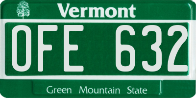 VT license plate OFE632