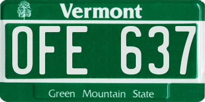 VT license plate OFE637