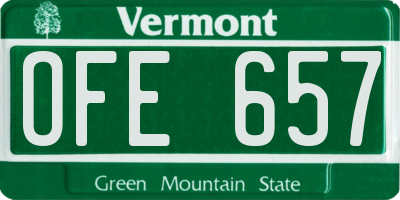 VT license plate OFE657