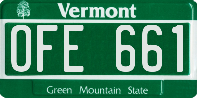 VT license plate OFE661