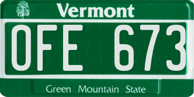 VT license plate OFE673