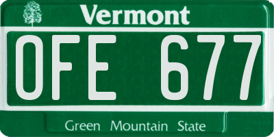 VT license plate OFE677