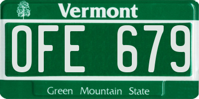 VT license plate OFE679