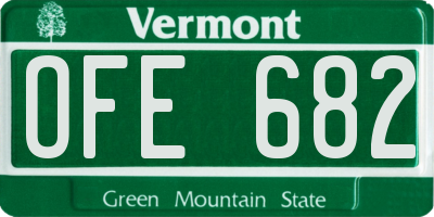 VT license plate OFE682