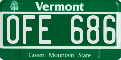 VT license plate OFE686