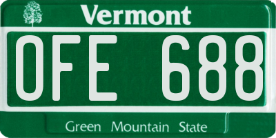 VT license plate OFE688
