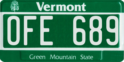 VT license plate OFE689