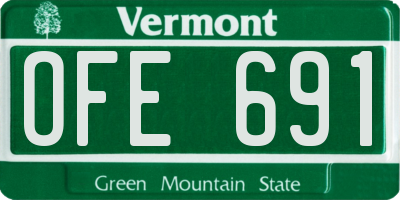 VT license plate OFE691
