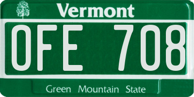 VT license plate OFE708