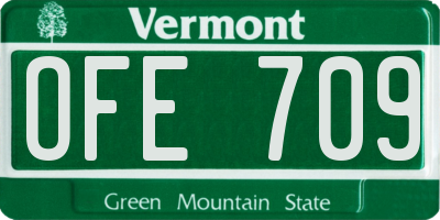 VT license plate OFE709