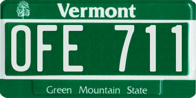 VT license plate OFE711