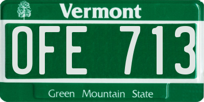 VT license plate OFE713